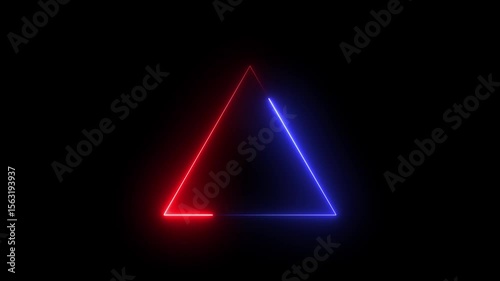 Wallpaper Mural Dynamic Neon Triangle Animation Abstract Geometric Shape Glowing Light Lines Against Black Torontodigital.ca