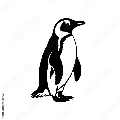 Penguin line art – minimalist sketch of an arctic bird
