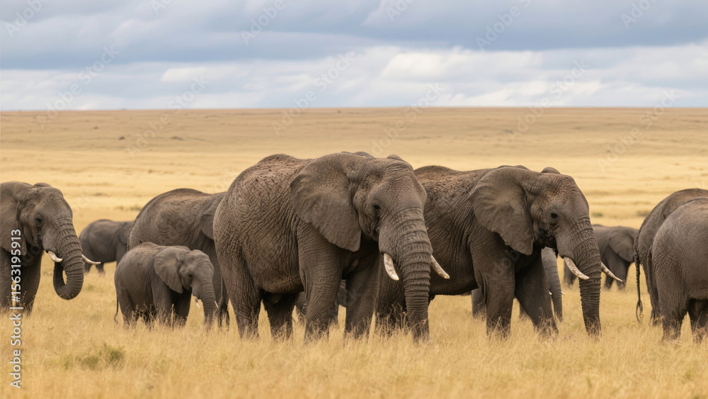 Obraz premium elephants in the savannah
