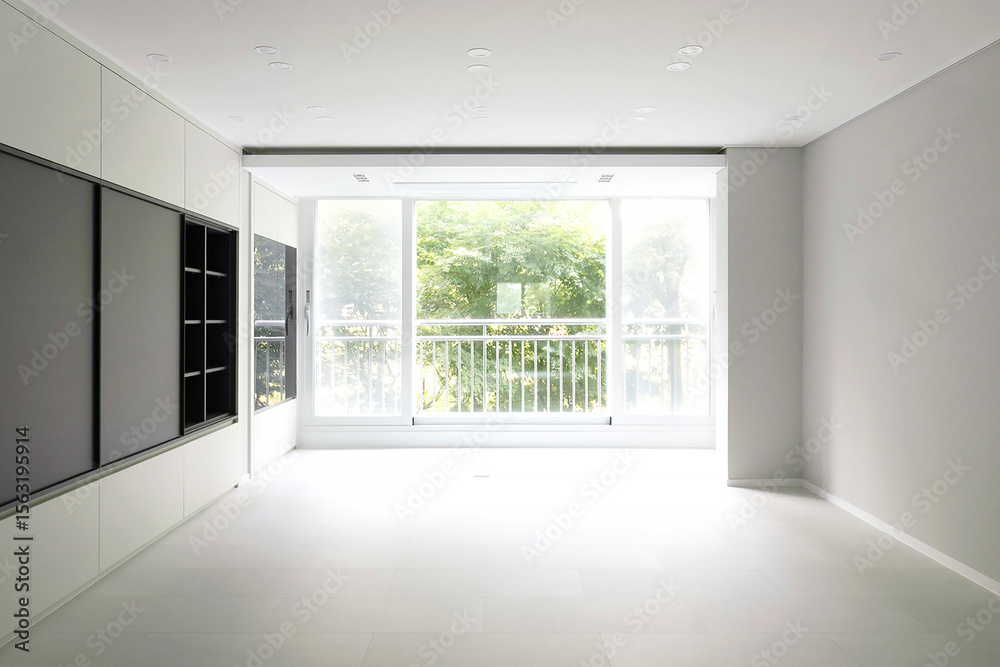 Obraz premium The trees outside purify the air in our living room..jpg