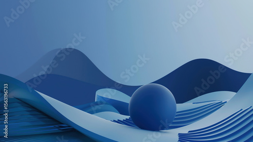 Elegant Business Work Report Presentation Design: Integrating Title Elements, Table of Contents for Business Plans, Blue Gradient Background, Coastline Text, and Work Template Trends
