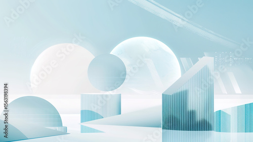 Elegant Business Work Report Presentation Design: Integrating Title Elements, Table of Contents for Business Plans, Blue Gradient Background, Coastline Text, and Work Template Trends