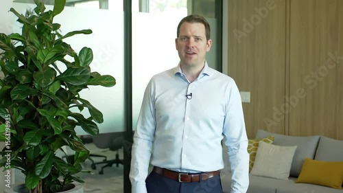 Professional Business Man Explaining Strategy in Modern Office