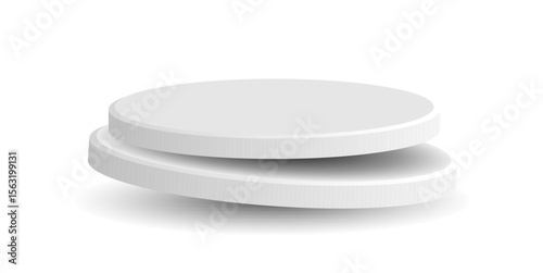 Floating circle cylinder podium stage pedestal and platform vector, a modern and elegant display for products, awards, or presentations. Ideal for sleek showcases and minimalist designs.