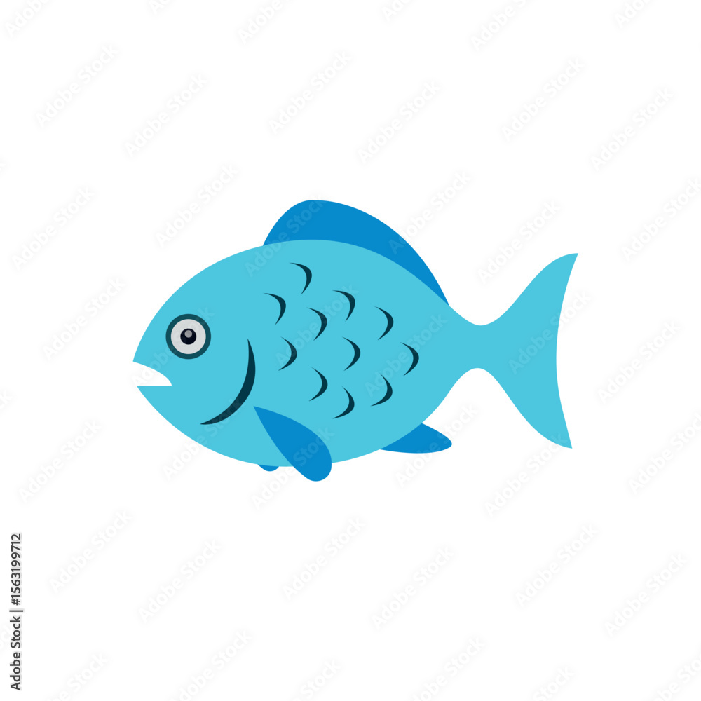 Obraz premium blue fish emoji symbol sign icon vector illustration
