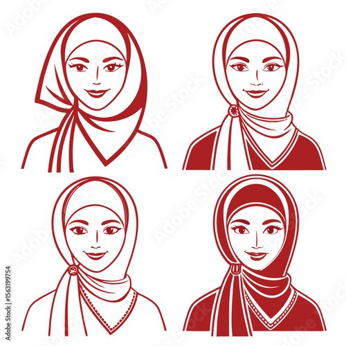 Muslim women hijab styles fashion portraits
