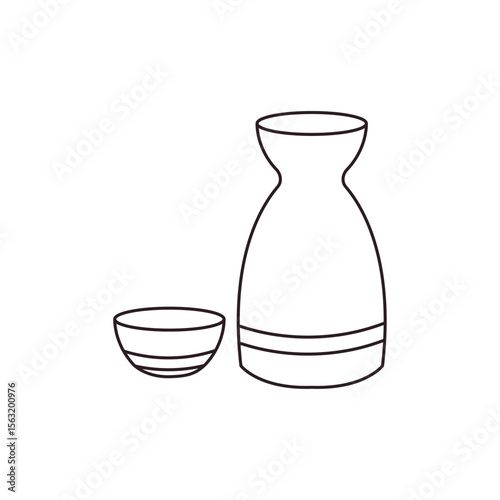 vase mug jug pitcher sake bottle emoji symbol sign icon vector illustration
