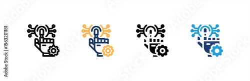 Automation icon set multiple style collection. Vector illustration.