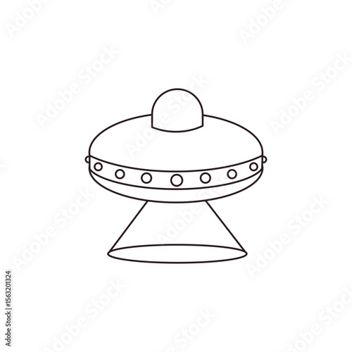 ufo alien flying saucer emoji symbol sign icon vector illustration