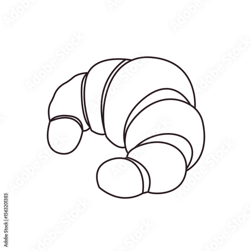 croissant bakery baked good french breakfast delicious emoji symbol sign icon vector illustration food