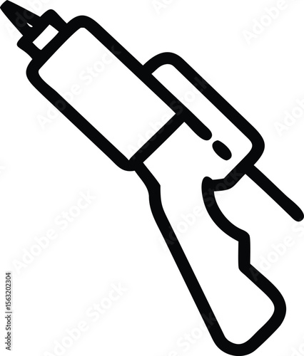 Glue gun outline icon illustration for craft projects and diy design