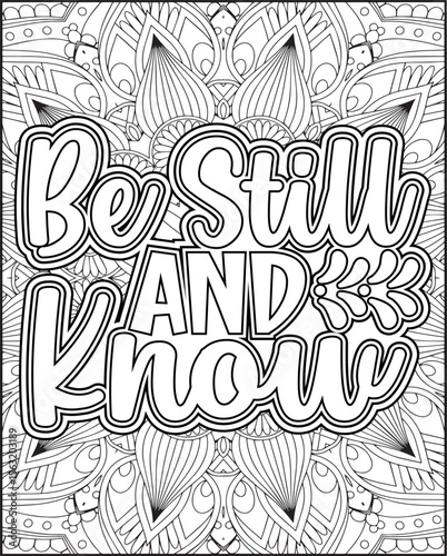 Bible Verse Coloring Page for Adults. Bible Mandala Coloring Page.