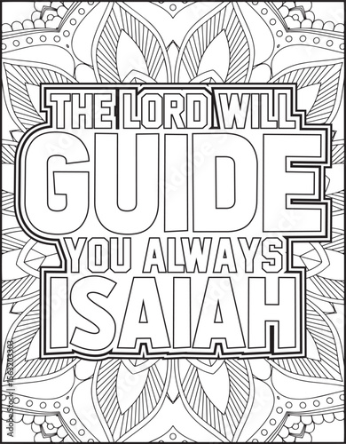 Bible Verse Coloring Page for Adults. Bible Mandala Coloring Page.