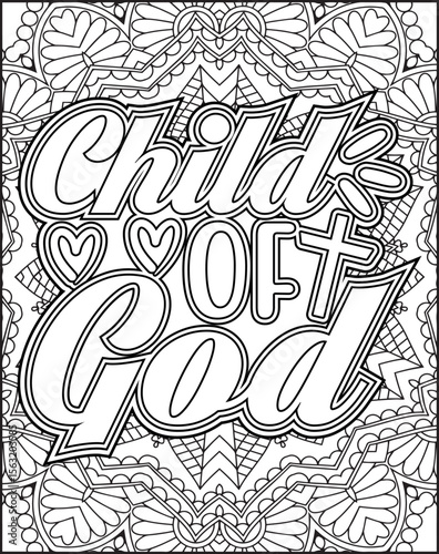 Bible Verse Coloring Page for Adults. Bible Mandala Coloring Page.