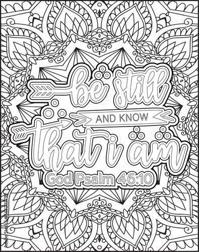 Bible Verse Coloring Page for Adults. Bible Mandala Coloring Page.