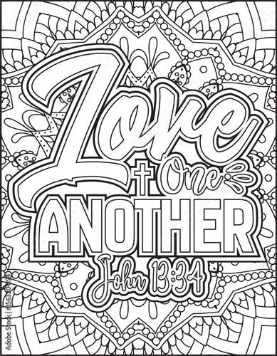 Bible Verse Coloring Page for Adults. Bible Mandala Coloring Page.