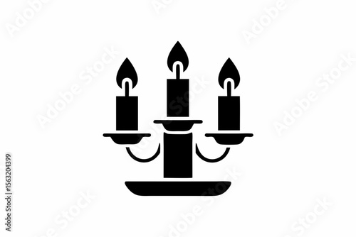 Candle Fire icon silhouette vector illustration