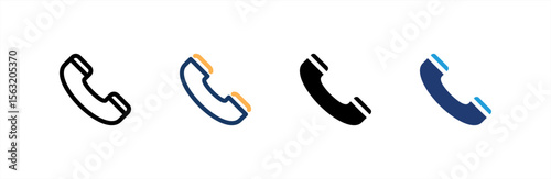 Phone icon set multiple style collection. Vector illustration.