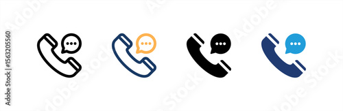 Call icon set multiple style collection. Vector illustration.