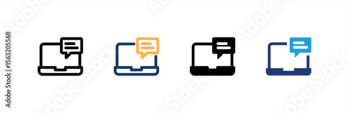 Chat icon set multiple style collection. Vector illustration.