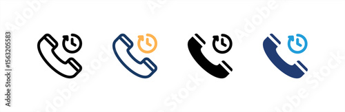 24 Hours Support icon set multiple style collection. Vector illustration.