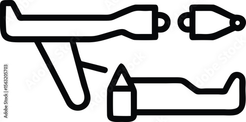 illustration of an airplane in outline style from top and side view