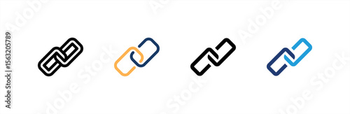 Link icon set multiple style collection. Vector illustration.