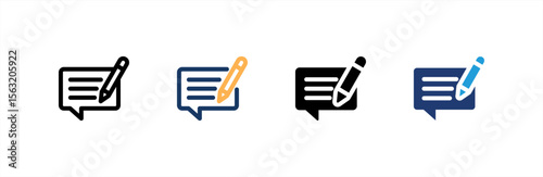 Contact Form icon set multiple style collection. Vector illustration.