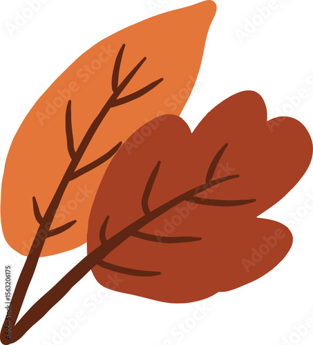 Vector illustration of a vibrant orange leaf with a clean and modern look