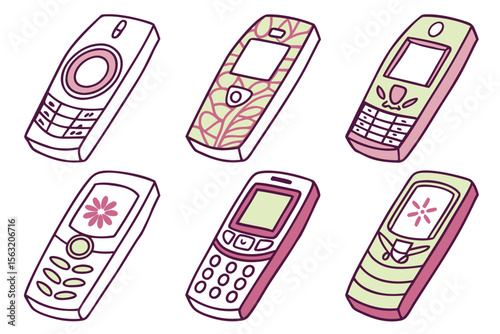set of Cell Phone silhouette vector illustration