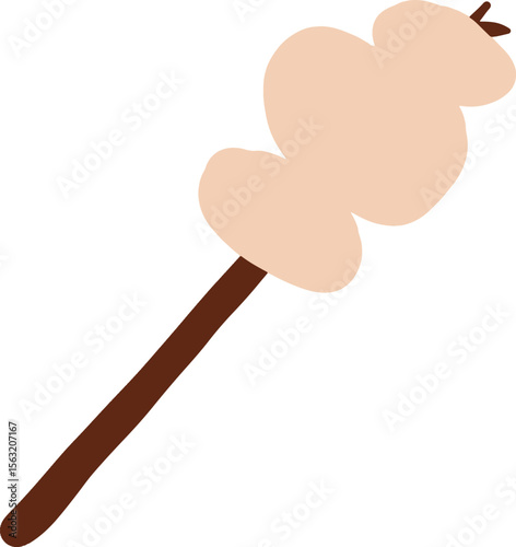 Minimalist skewer illustration in flat style with soft colors