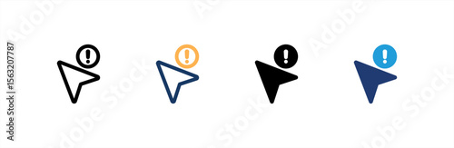 Cursor icon set multiple style collection. Vector illustration.