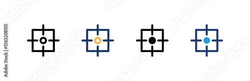 Precision icon set multiple style collection. Vector illustration.