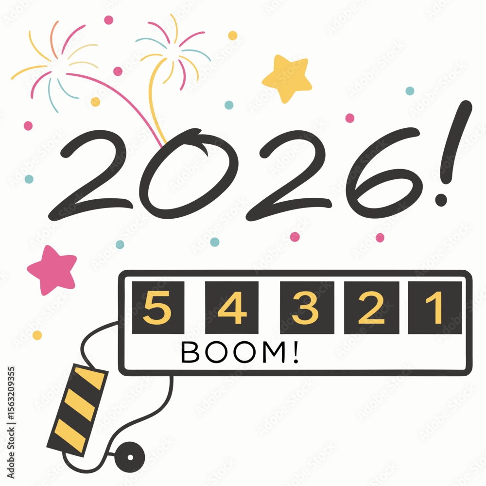 Obraz premium Festive countdown celebration with year twenty six