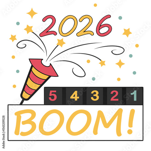 Festive countdown celebration with exploding confetti