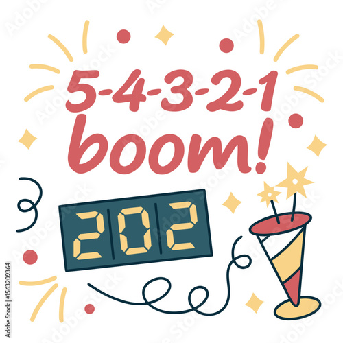 Countdown burst celebration boom fireworks