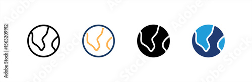 World icon set multiple style collection. Vector illustration.