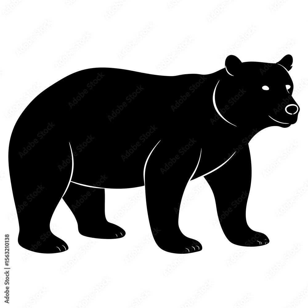 Fototapeta premium Bear Standing Silhouette