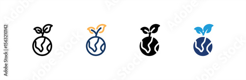 Ecology icon set multiple style collection. Vector illustration.