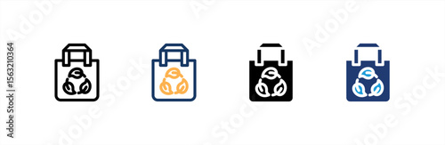 Eco Bag icon set multiple style collection. Vector illustration.