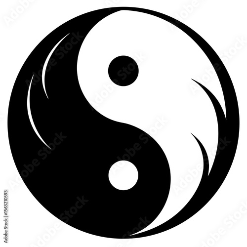 Yin Yang Symbol Silhouette