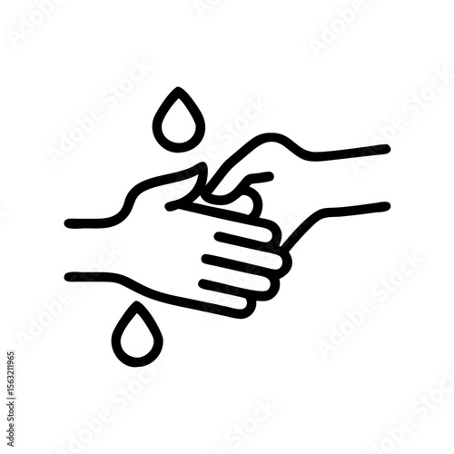 Hands washing with water drops, representing hygiene concept  