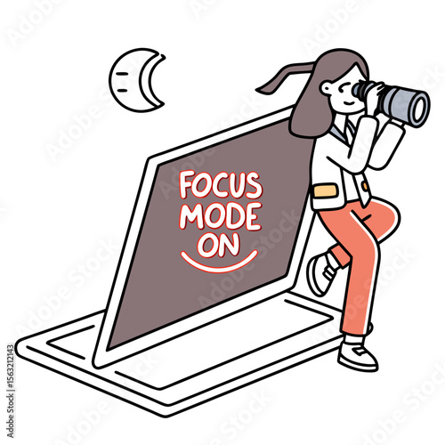 Focus Mode On’ Laptop Sticker – Productivity Booster for Remote Workers, Students & Digital Minimalists (Fun & Motivational Design)