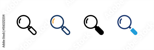 Search icon set multiple style collection. Vector illustration.