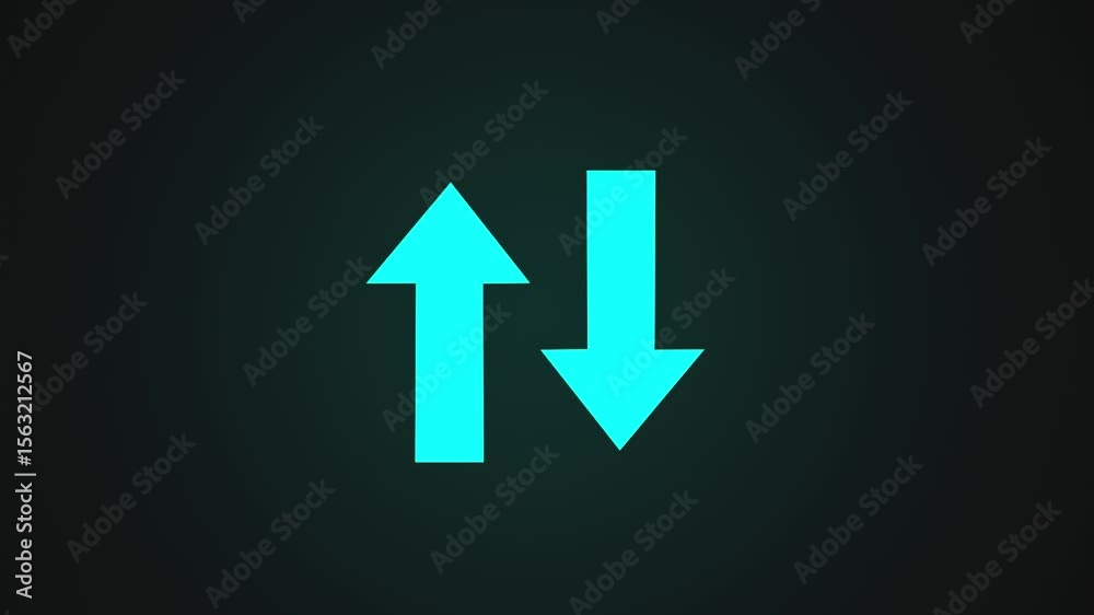 Arrow symbol. Two Moving arrow on up down. arrow animation black background.4k resolution.