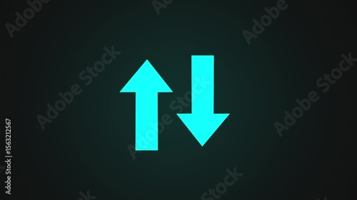 Arrow symbol. Two Moving arrow on up down. arrow animation black background.4k resolution.