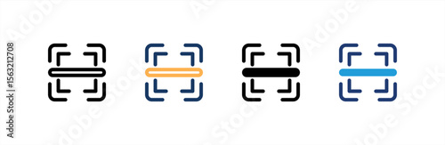 Scan icon set multiple style collection. Vector illustration.