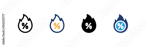 Hot Sale icon set multiple style collection. Vector illustration.