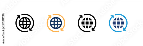 Worldwide Shipping icon set multiple style collection. Vector illustration.