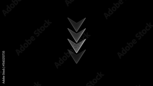 Glowing neon UP Directional Arrow Loop Animation. arrows sign animation down concept,neon line directional down arrow animation. 4k video .